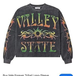 Vale Forever Black Tribal Logo Long Sleeve Tee